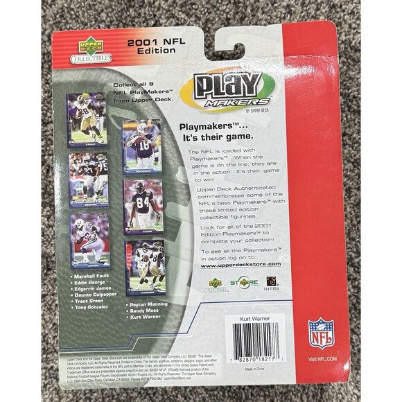 2001 Upper Deck NFL Play Makers Kurt Warner Bobblehead Card Collectible STL Rams - Picture 4 of 4